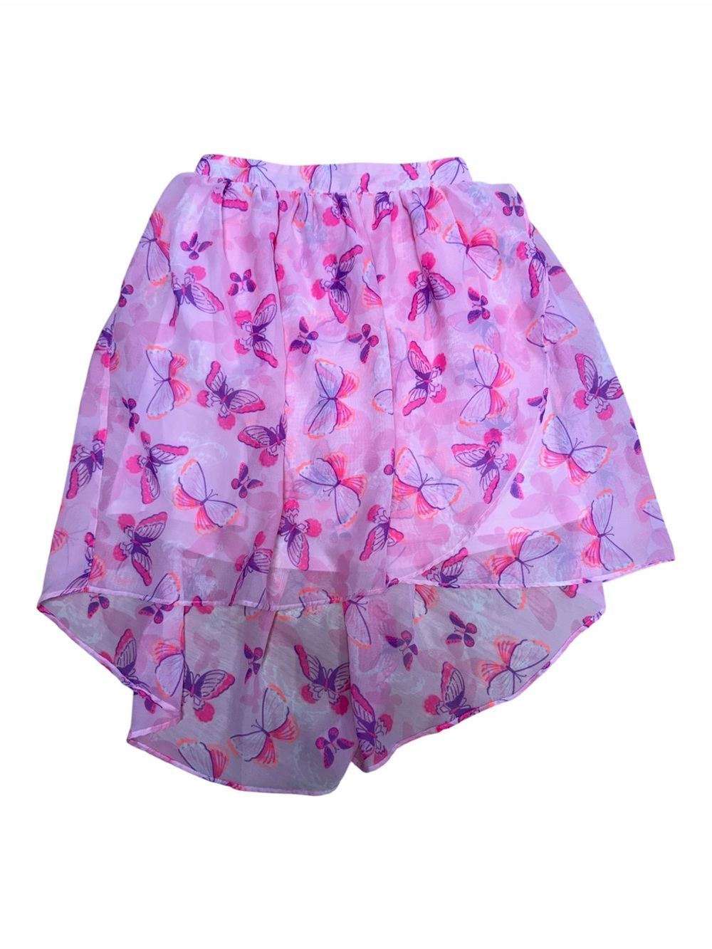 Children’s Place Girls XL 14 Pink Butterfly High Low Chiffon Skirt Spring Easter